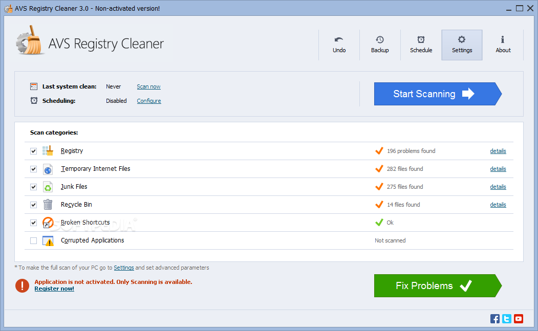 Simple registry cleaner key
